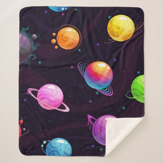 Weltraummuster Sherpadecke (Vorderseite)
