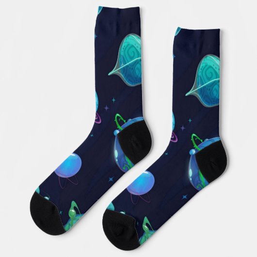 Weltraummuster Socken (Linkes Detail)