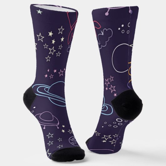 Weltraummuster Socken (Gewinkelt)