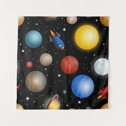 Weltraummuster Wandteppich (Vorderseite (Horizontal))