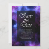 Weltraumnebel Lila Galaxie Hochzeit Save The Date (Vorderseite)