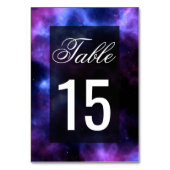 Weltraumnebel Lila Galaxie Hochzeit Tischnummer (Rückseite)