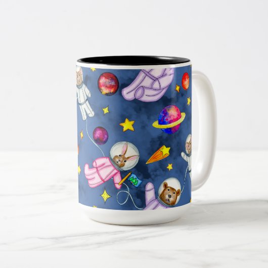 Weltraumparadies schweben im Weltraum Zweifarbige Tasse (VorderseiteRechts)