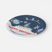 Weltraumparteitag Pappteller (Schrägansicht)