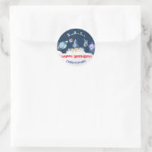 Weltraumparteitag Runder Aufkleber (Tasche)