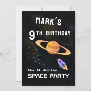 Weltraumpartys Einladung