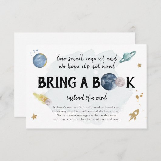 Weltraumplaner bringen eine Book Insert Card mit (Vorne/Hinten)