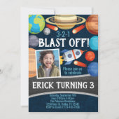 Weltraumplanet Geburtstagsparty Einladung (Vorderseite)