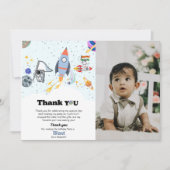 Weltraumplanet Junge Geburtstag danke Karte (Vorderseite)