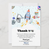 Weltraumplanet Junge Geburtstag danke Karte (Vorderseite)