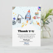 Weltraumplanet Junge Geburtstag danke Karte (Stehend Vorderseite)