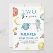 Weltraumplaneten 2. Geburtstag Einladung (Vorderseite)