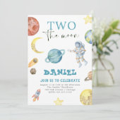 Weltraumplaneten 2. Geburtstag Einladung (Stehend Vorderseite)