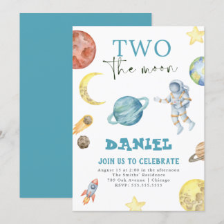 Weltraumplaneten 2. Geburtstag Einladung