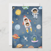 Weltraumplaneten 3. Geburtstags-Party Einladung (Rückseite)