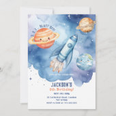 Weltraumplaneten abbrechen Geburtstagsparty Einladung (Vorderseite)
