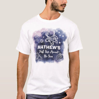 Weltraumplaneten Astronaut Geburtstagsfamilie Vate T-Shirt