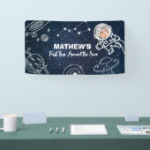 Weltraumplaneten Astronauten 1. Geburtstag Junge Banner (Messe)