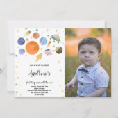 Weltraumplaneten Einladung zum Foto (Vorderseite)