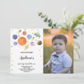 Weltraumplaneten Einladung zum Foto (Stehend Vorderseite)