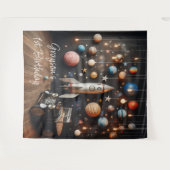 Weltraumplaneten Erste Geburtstagsstunde Selfie-St Wandteppich (Vorderseite (Horizontal))