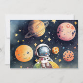 Weltraumplaneten Foto 1. Geburtstag Einladung (Rückseite)