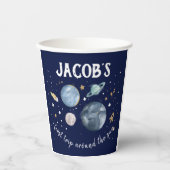 Weltraumplaneten Galaxy Erste Reise Junge Geburtst Pappbecher (Vorderseite)