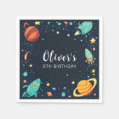 Weltraumplaneten Galaxy Geburtstag Serviette (Vorderseite)