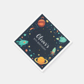 Weltraumplaneten Galaxy Geburtstag Serviette (Ecke)