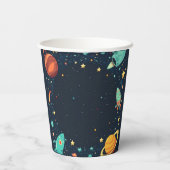 Weltraumplaneten Galaxy Geburtstagspapier Cup Pappbecher (Rückseite)