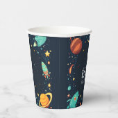 Weltraumplaneten Galaxy Geburtstagspapier Cup Pappbecher (Rechts)