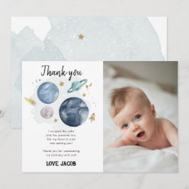 Weltraumplaneten Galaxy Junge Danke Karte