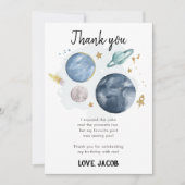 Weltraumplaneten Galaxy Junge Danke Karte (Vorderseite)
