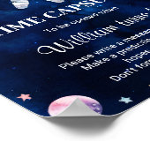 Weltraumplaneten Geburtstag Zeitkapsel Zeichen Poster (Ecke)