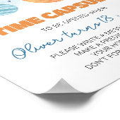 Weltraumplaneten Geburtstag Zeitkapsel Zeichen Poster (Ecke)