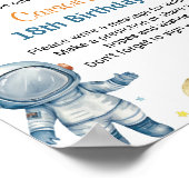 Weltraumplaneten Geburtstag Zeitkapsel Zeichen Poster (Ecke)