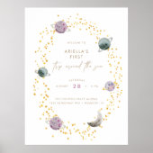 Weltraumplaneten - Girls Gold 1. Geburtstag Poster (Vorne)