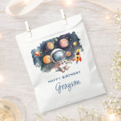 Weltraumplaneten glücklich zum Geburtstag Geschenktütchen (Ausgeschnitten)
