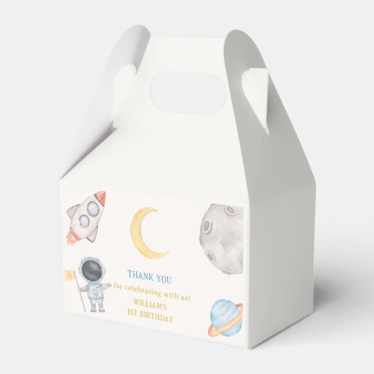 Weltraumplaneten Junge Galaxy Erste Reise Geburtst Geschenkschachtel (Vorderseite)