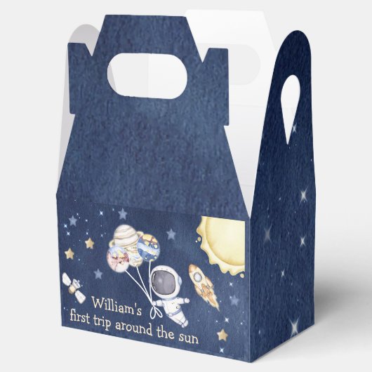 Weltraumplaneten Junge Galaxy Erste Reise Geburtst Geschenkschachtel (Geöffnet)