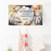 Weltraumplaneten Junge zum ersten Geburtstag Banner (Insitu)