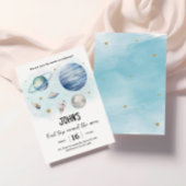 Weltraumplaneten Junge zum ersten Geburtstag Einladung