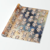 Weltraumplaneten Junge zum ersten Geburtstag Geschenkpapier (Ungerollt)