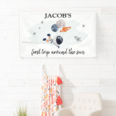 Weltraumplaneten Junge zum ersten Geburtstag Hinte Banner (Insitu)