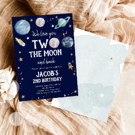 Weltraumplaneten Junge zum zweiten Geburtstag Einl Einladung