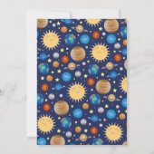 Weltraumplaneten Kinder 1. Geburtstag Party Galaxi Einladung (Rückseite)