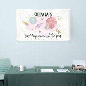 Weltraumplaneten Mädchen zum ersten Geburtstag Hin Banner (Messeveranstaltung)