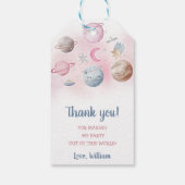 Weltraumplaneten Raketenschiff Vielen Dank Geschenkanhänger (Rückseite)