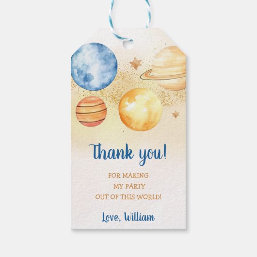 Weltraumplaneten Raketenschiff Vielen Dank Geschenkanhänger (Rückseite)