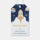 Weltraumplaneten Raketenschiff Vielen Dank Geschenkanhänger (Rückseite)